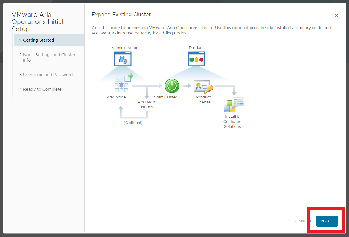 Add a Node to an existing Aria Operations&nbsp;Cluster